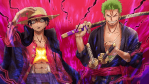 Monkey D. Luffy and Ronoroa Zoro in One Piece Anima